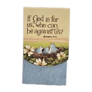 Religious Blank Note Paper‎ in 4" Flip Box Holder W Bible Quote Christian Bird